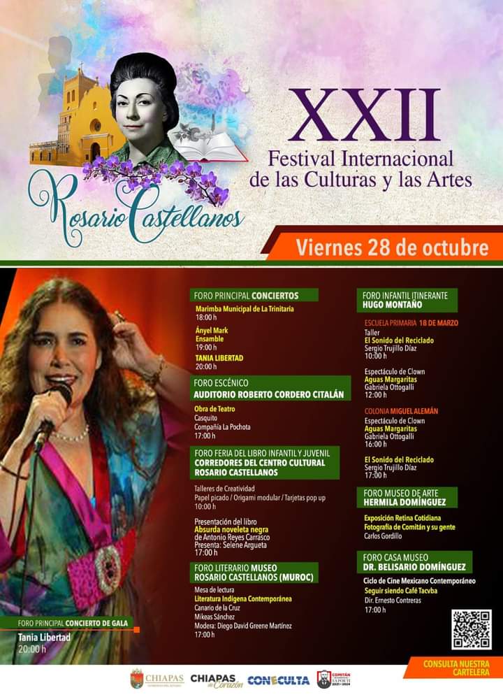 Viernes 28 de Octubre - Festival Internacional de las Culturas y Artes "Rosario Castellanos"